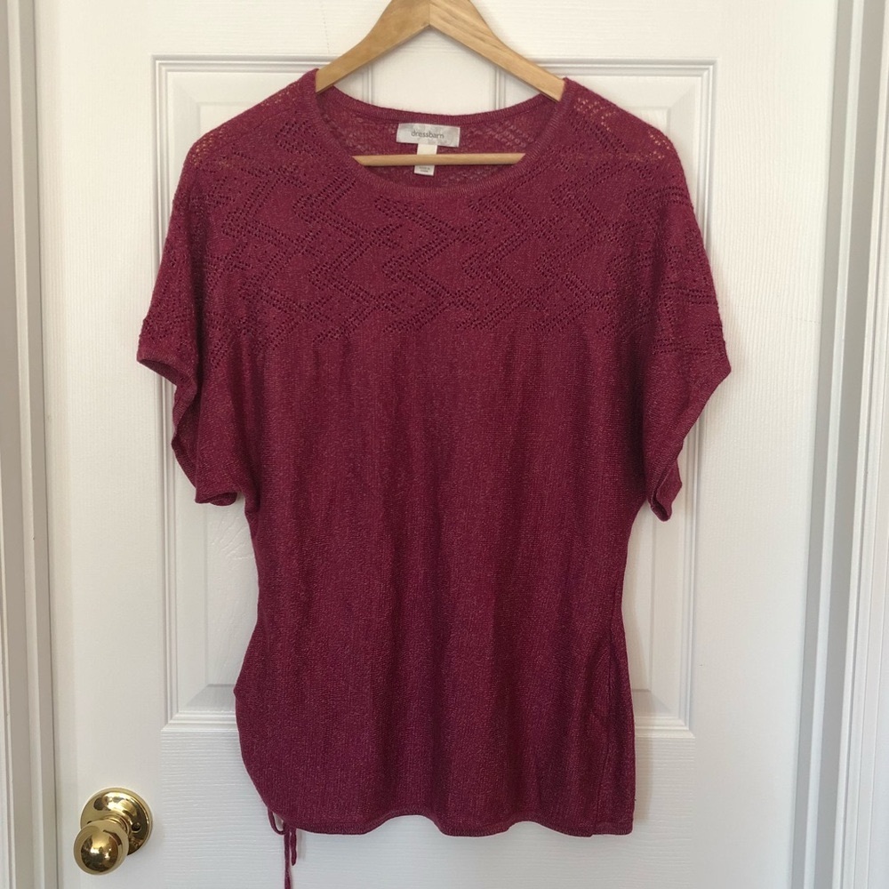 Dressbarn Side Tie Knit Top Sz L